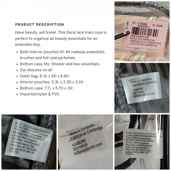 'VICTORIA'S SECRET' LOGO SIGNATURE TRAIN CASE 4 - PIECE SET - Picture 14 of 16